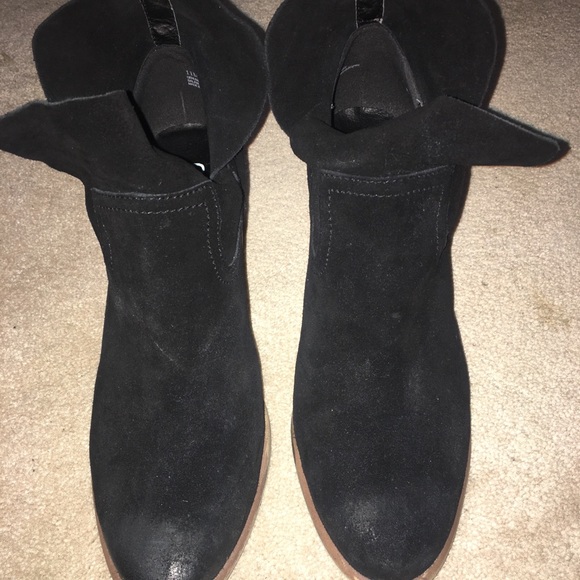 BP Nordstrom Black Suede Ankle Booties, sz 11 - Picture 2 of 6